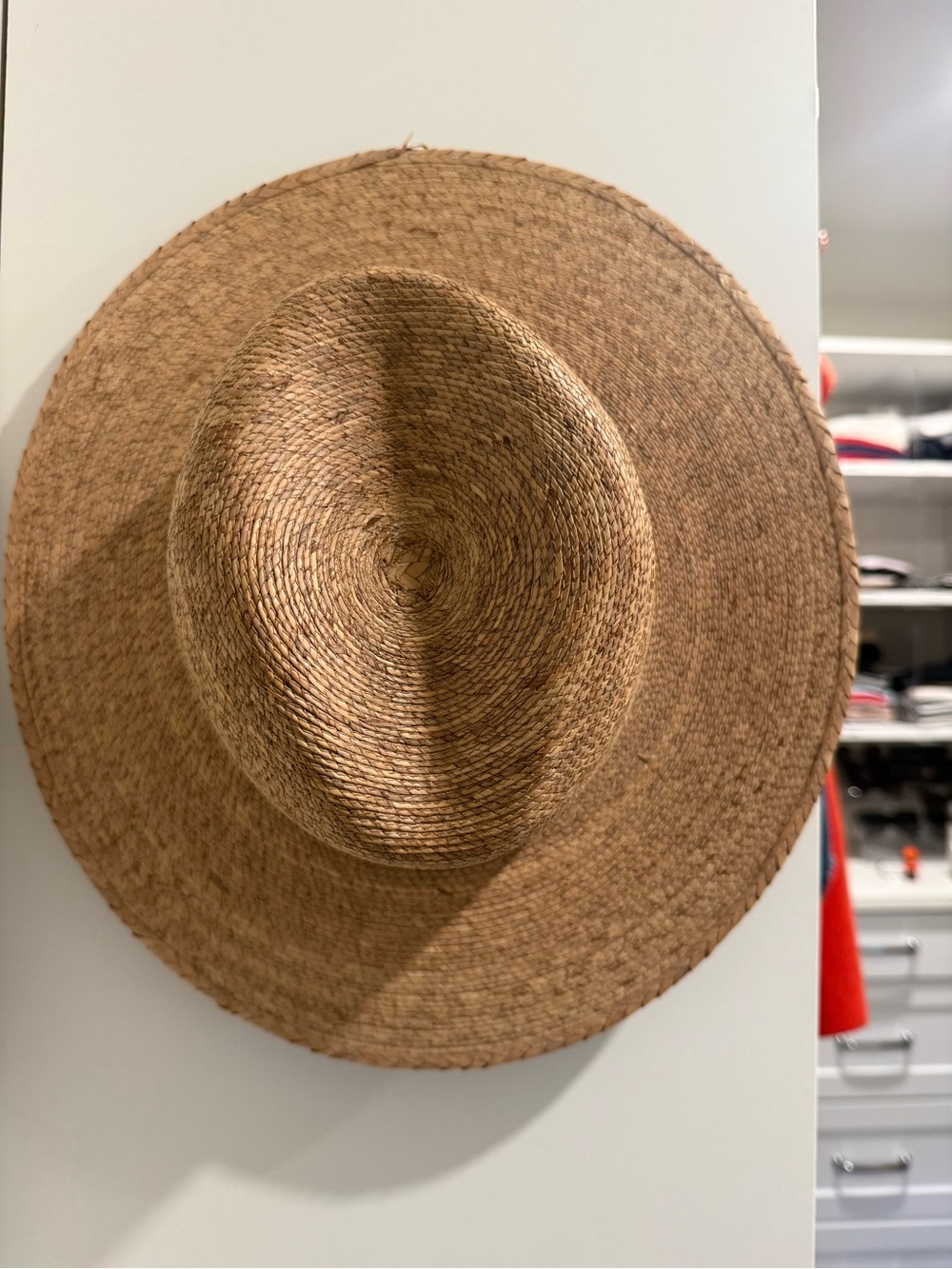 Lack Of Color Wide-Brim Straw Fedora in Natural Brown